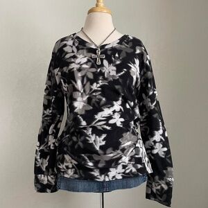 Floral Black and Gray Women's Top